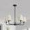 Lustre 5 lumières à intensité variable moderne avec abat-jour en tissu