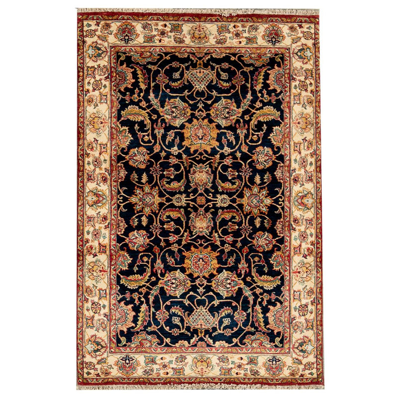 Tapis bleu de haute qualité noué à la main