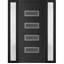 Porte d'entrée extérieure prémontée en PVC-U métal-plastique Manux 8113 noir mat avec 2 impostes latérales, pour bureaux, commerces et habitations, entrée, patio, garage, 173 x 203 cm (L 41 + 91 + 41 x H 203 cm), ouverture à droite vers l'intérieur. Dimensions : 173 x 203 cm (L 41 + 91 + 41 x H 203 cm).-109404204-109404197-109404201