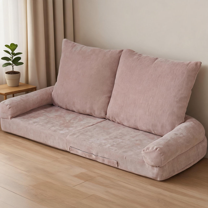 Canapé-fauteuil rembourré simple en tissu 18 positions, Light Pink Fabric