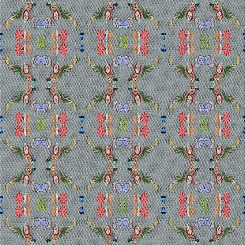 Floral Indoor Rug, Square 5'