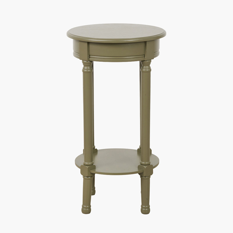 Abree Solid Wood End Table, Olive Green