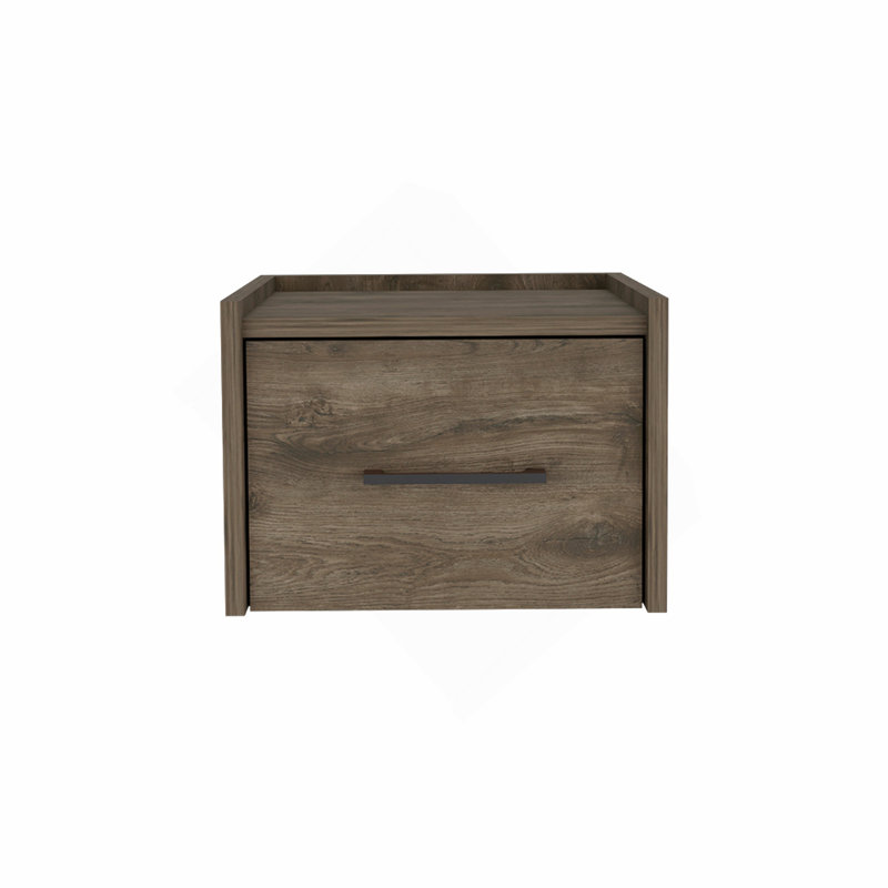 Table de chevet flottante, chambre à coucher, brun foncé, 9.8" H x 13.8" W x 13.2" D