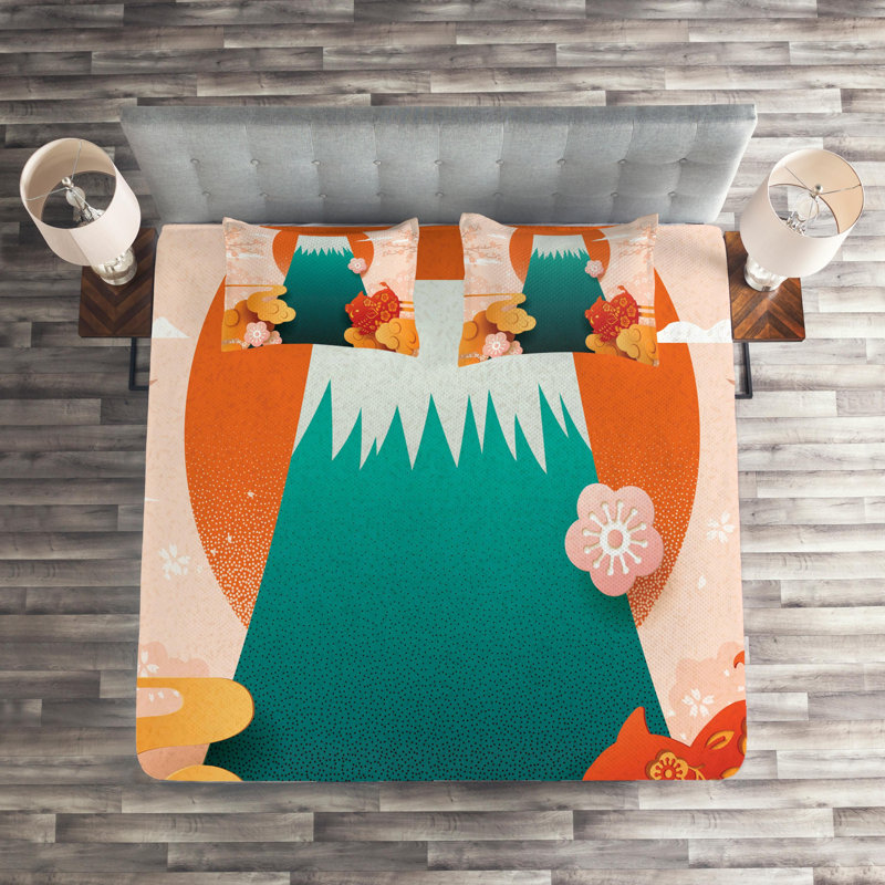 Eclectic Polyester Coverlet, Queen Bedspread + 2 Shams