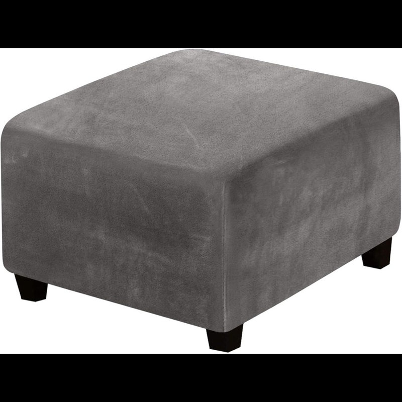Square Ottoman Covers Ottoman Slipcover Square Footstool Protector Covers Storage Stool Ottoman Covers Stretch With Elastic Bottom, Feature Real Velvet Plush Fabric