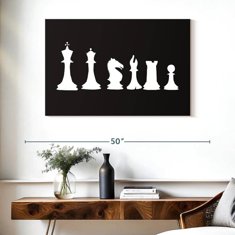 Silhouettes d'échecs Senne, H 26 po x l 39 po