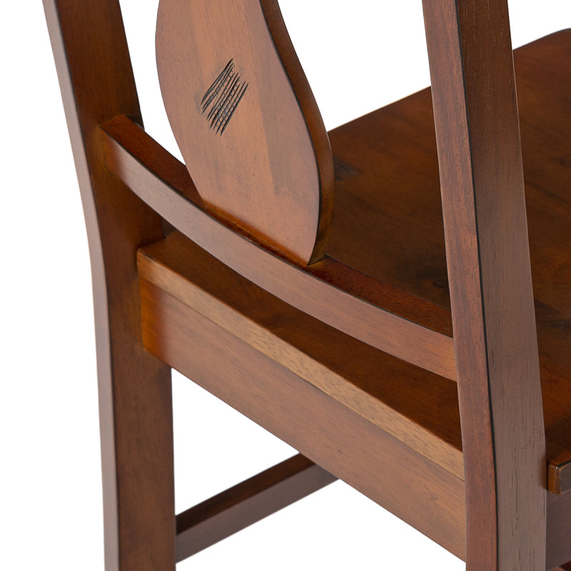 Chaise d'appoint brune à dossier en lattes Freya