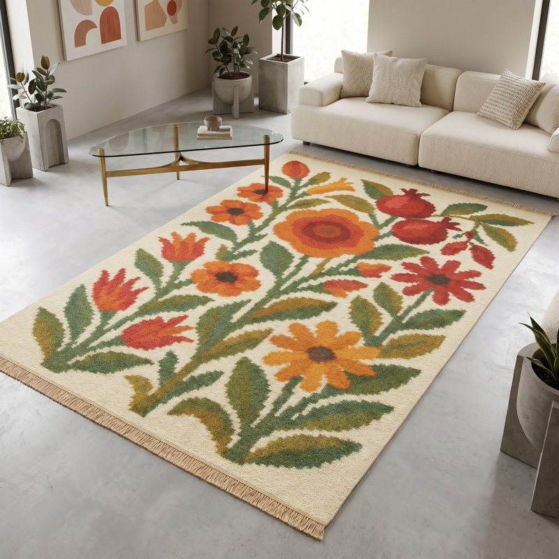 Tapis floral 7 pi x 10 pi Folklore