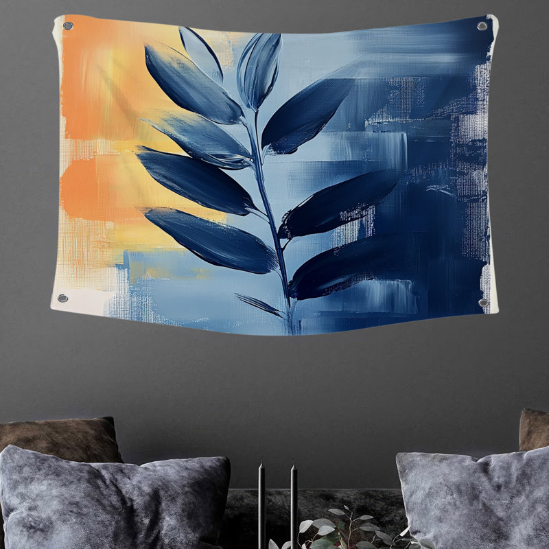 Tapisserie murale «Leaf Impression» - Décoration murale abstraite, H 68 po x l 80 po