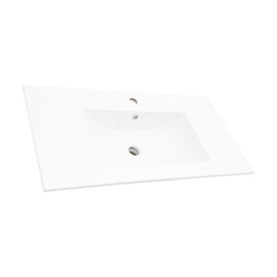 36" X 18" Ceramic Vanity Top, White - Stain , Low Water Absorption, Elegant Appearance 36"X18" Vanity, Smooth Finish, Generous Space For Toiletries