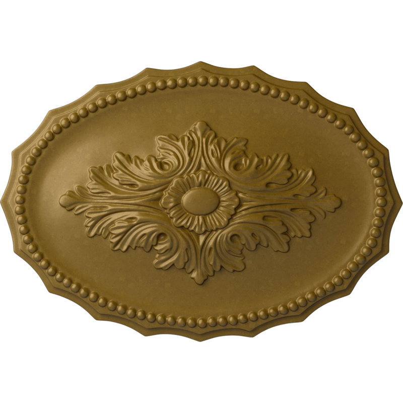 Médaillon de plafond Oxford Endurathane, l 16 7/8 po x H 11 3/4 po x P 1 1/2 po, Or