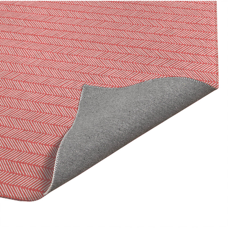 Tapis de cuisine à profil bas à chevrons, Rectangulaire 3 pi x 5 pi, Vieux rose
