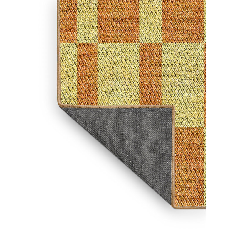 Tapis brun/jaune à motifs, Rectangle 3 pi x 5 pi