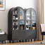 Armoire de rangement 71 po avec bibliothèque, portes en verre trempé et 2 tiroirs 71 po-369944904