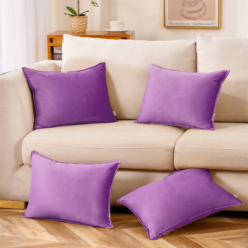 Coussin décoratif en velours, Mauve clair
