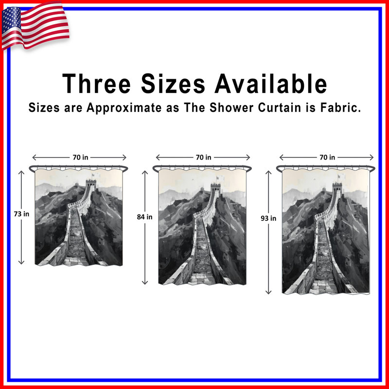 Rideaux de douche Great Wall of China, L 70 po x H 72 po