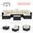 Burgundy Rattan Sofa 7 Piece Set