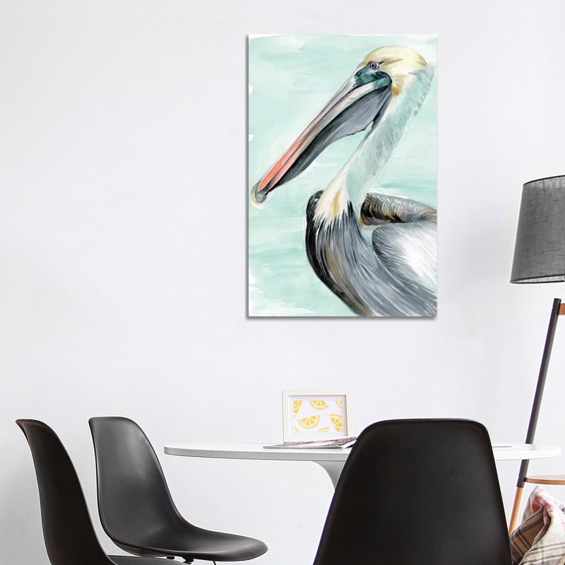 Turquoise Pelican II by Jennifer Paxton Parker - Wrapped Canvas Painting, 101.6 cm H x 66.04 cm W x 1.91 cm D