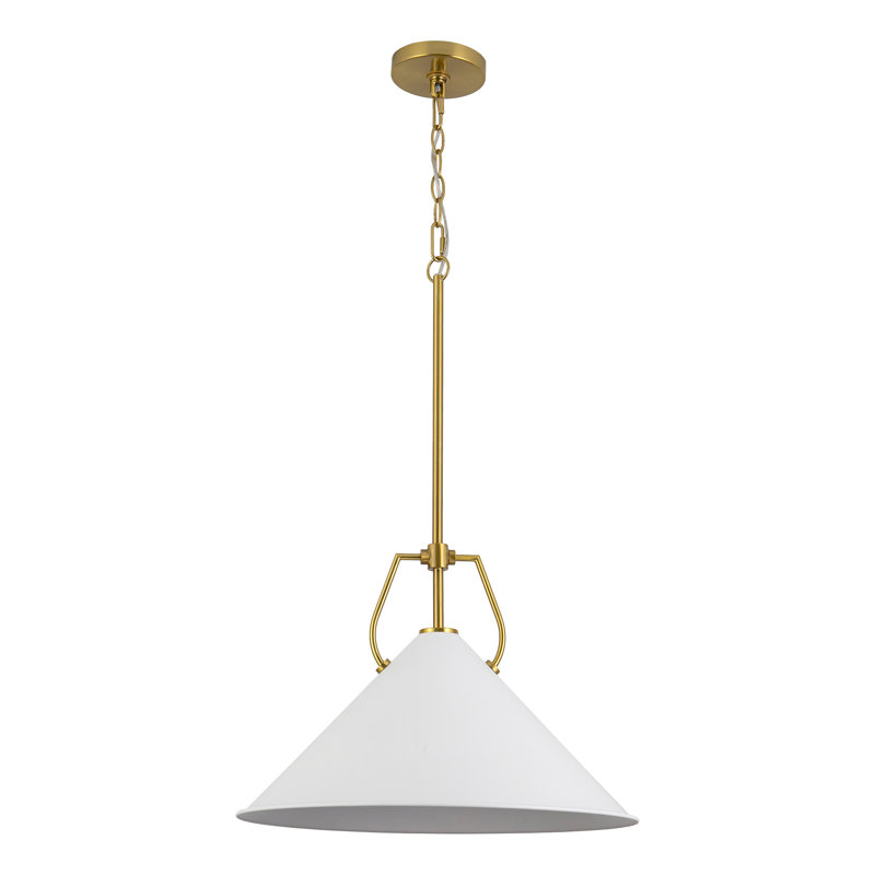 Luminaire suspendu 18 po avec abat-jour blanc, Blanc