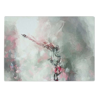 Tempered Glass Perched Dragonfly Chopping Board
