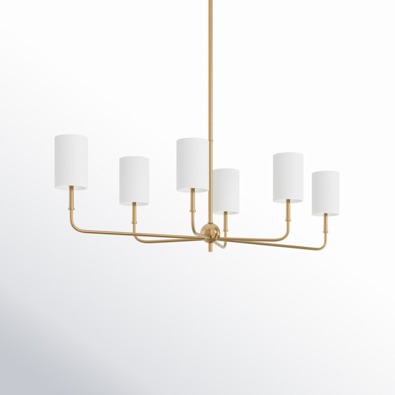 Foxdale 6 - Light Chandelier, Satin Brass