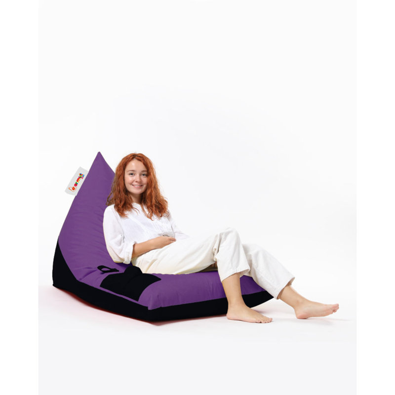Grand fauteuil à billes pour l'extérieur, Mauve / noir 100% polyester