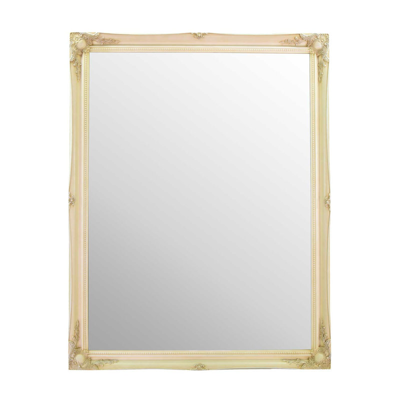 McLeansboro Wood Flat Mirror, 137cm H x 76cm W, Ivory