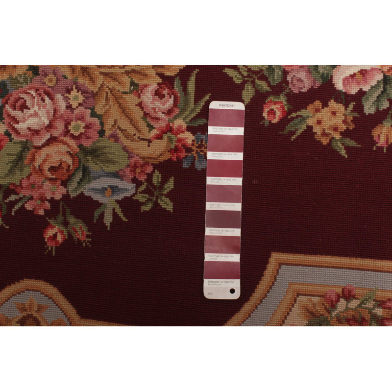 Tapisserie Dynasty bourgogne kilim 7 pi 5 po x 9 pi 7 po