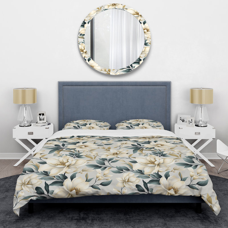 Literie Ethereal Blooms VI, Housse de couette pour très grand lit et 2 très