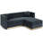 Square Vertical Channel - Velvet Foot Rest, Black Modern Upholstered-1274035381