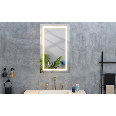 40"x26" Led Mirror For Bathroom With Fog Feature: Dimmable, 3 Colours & Memory Large Option