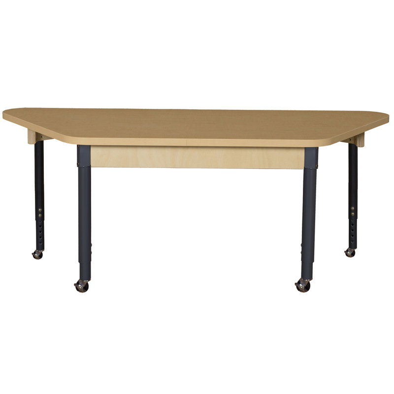 Adjustable Trapezoid 3 Students Activity Table, 13" - 18", Yes