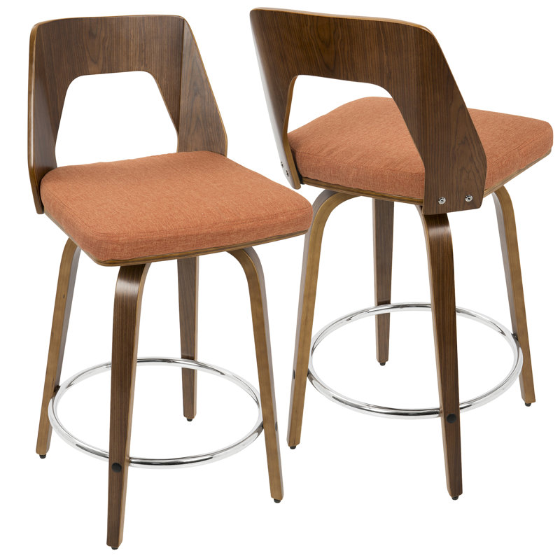 Tabouret de bar et de comptoir pivotant Bezu, Tabouret de comptoir (assise de 24 po de hauteur), Brun