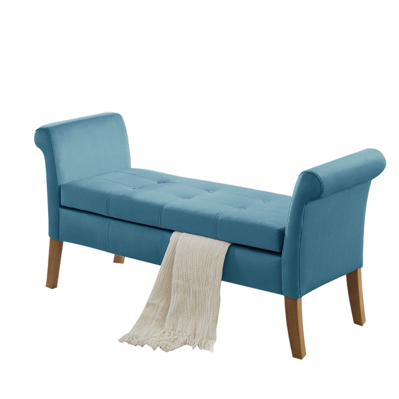 Banc bleu avec rangement Myaisha Finn