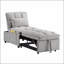 Canapé-lit simple capitonné avec dossier réglable et coussins, méridienne convertible pour une utilisation polyvalente