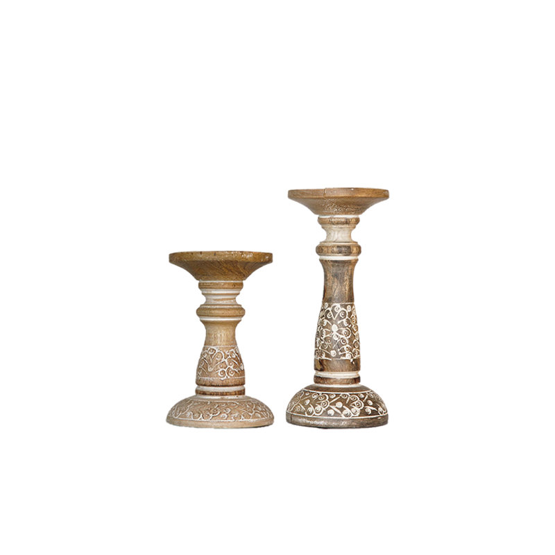 Pilier en bois 15 po, Blanc délavé_1, 5, 9"/12"/9"