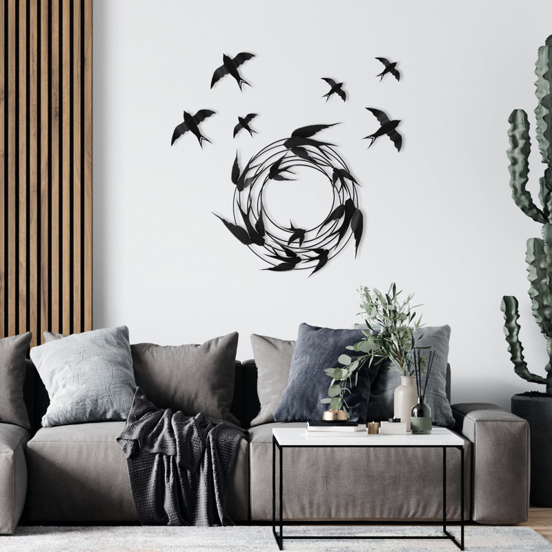 Ensemble d'accessoires décoratifs en métal peints à la main (6 pièces), 31 x 4 x 24 po et 19 x 4 x 14 po | 100% métal, épaisseur: 0,03 po | Couleurs et textures uniques, parfaites pour la décoration intérieure et le jardin, durables et élégantes