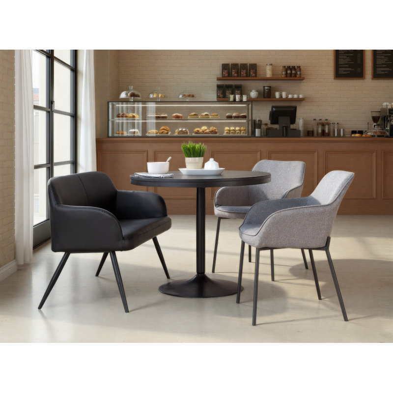 Banc en similicuir Ankney, Noir, Noir