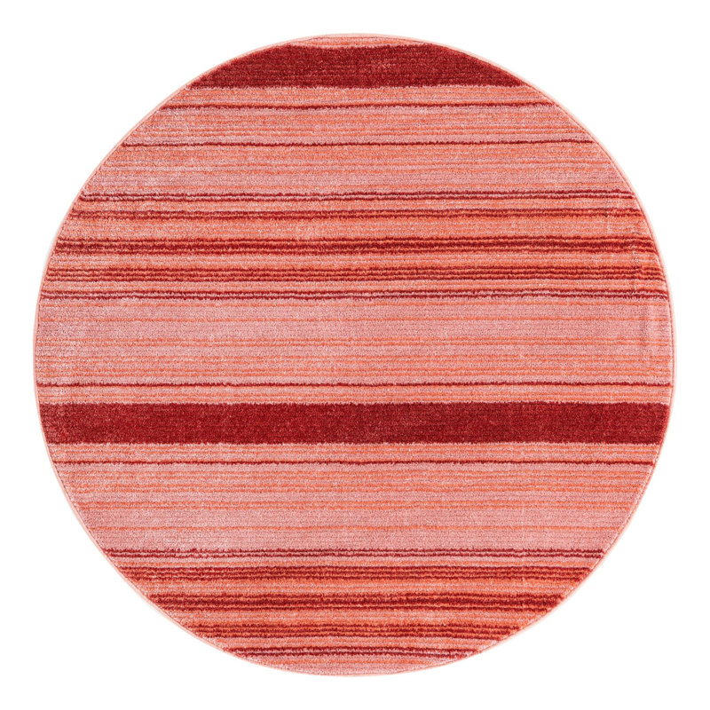 Osteen Striped Indoor Rug, Round 5'3" x 5'3"