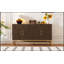 Buffet de style rétro avec tablettes réglables, poignées rectangulaires en métal et pieds pour un rangement polyvalent et un design élégant, espresso