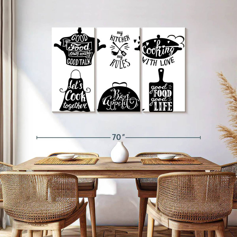 Kema Kitchen Set Quotes Wall Sign, 36" H x 57" W