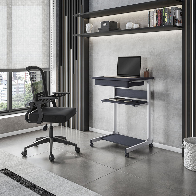 Rolling Laptop Cart with Storage