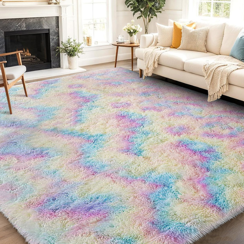Machine Tufted Shag Area Rug, Rectangle 60 x 110 cm