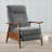 Recliners, Modern Wood Arm Push Back Recliner - Charcoal Gray | Fabric