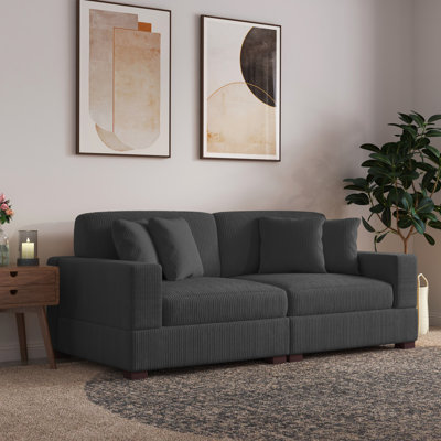208Cm Square Arms Modular Sofa