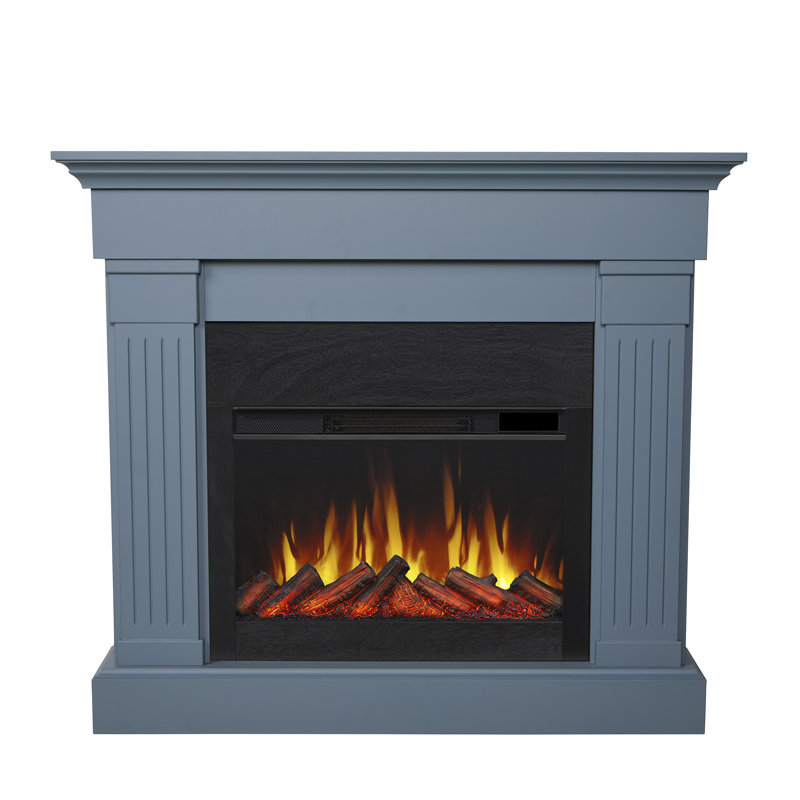 Crawford 48" Slim Electric Fireplace in Aged Denim by Real Flame