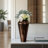 Sculptural Fluted Metal Flower Vase for Living Room Decor - Modern Tall Table Vase Accent for Home, Console, or Entryway Display - Bronze & Copper-1473350819