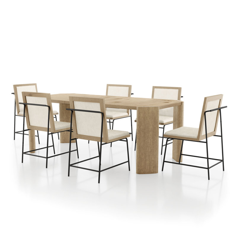 Ensemble de salle à manger Konegan, 7 pièces : table, 6 chaises