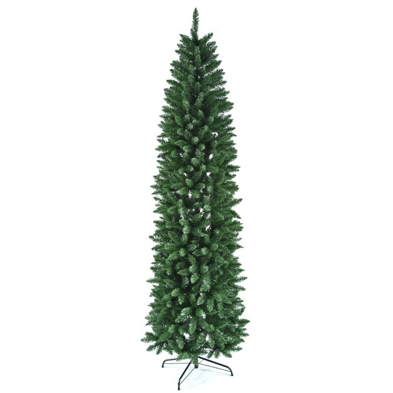 Arbre de Noël artificiel épinette vert 7,5 pi Slim Home Decor