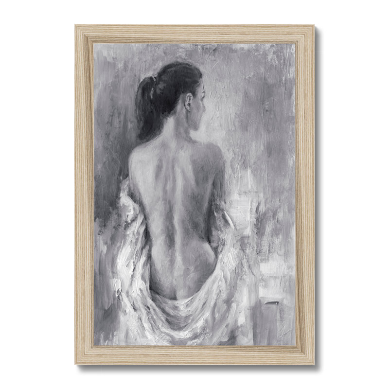 Draped Figure I by Ethan Harper - Painting, 34cm H x 24cm W, Natural Wood Framed Paper Print